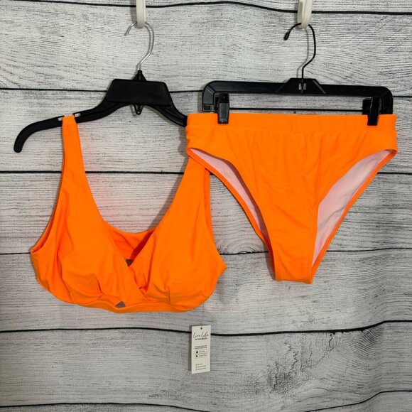 NWT Cupshe Orange Bikini Bathingsuit Size L - Picture 1 of 2